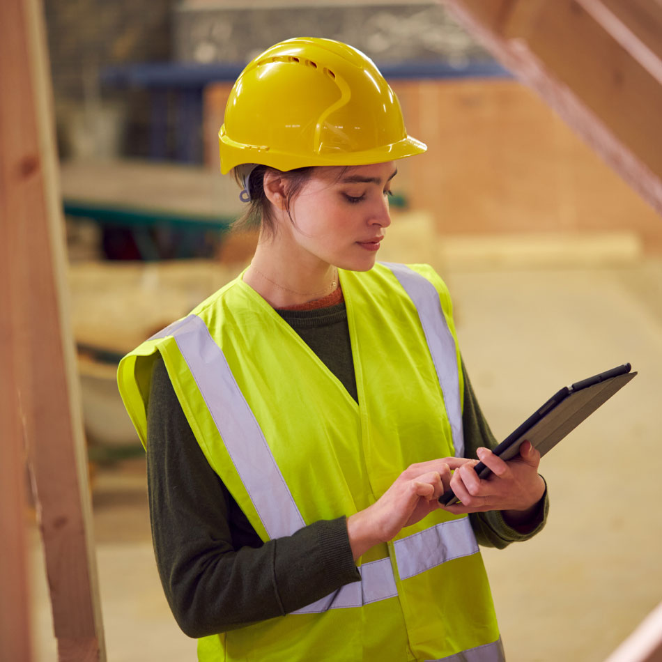 Woman Boss Working On Tablet