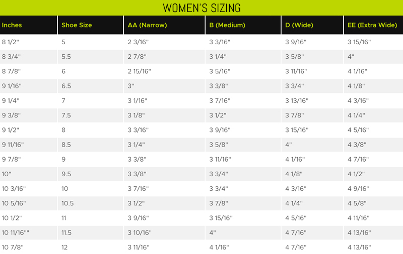 Women's Sizing Guide Image